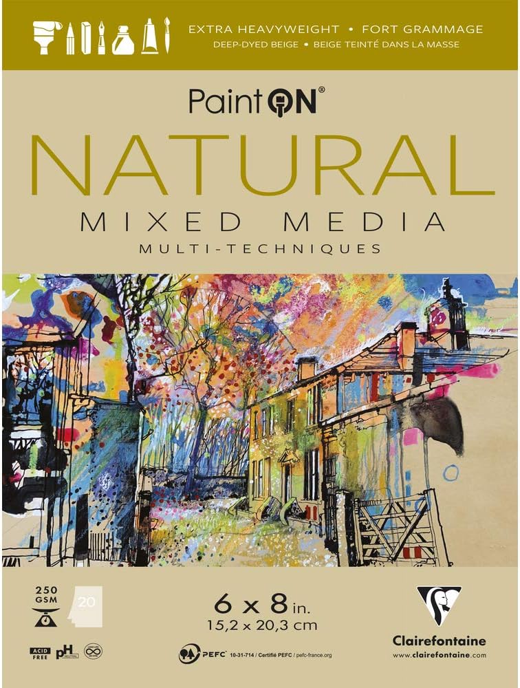 Clairefontaine Blocco Carta PaintON Multi-Tecnica - 40 Fogli A4 250g Per Acrilico, Acquerello, Disegno - Foto 11