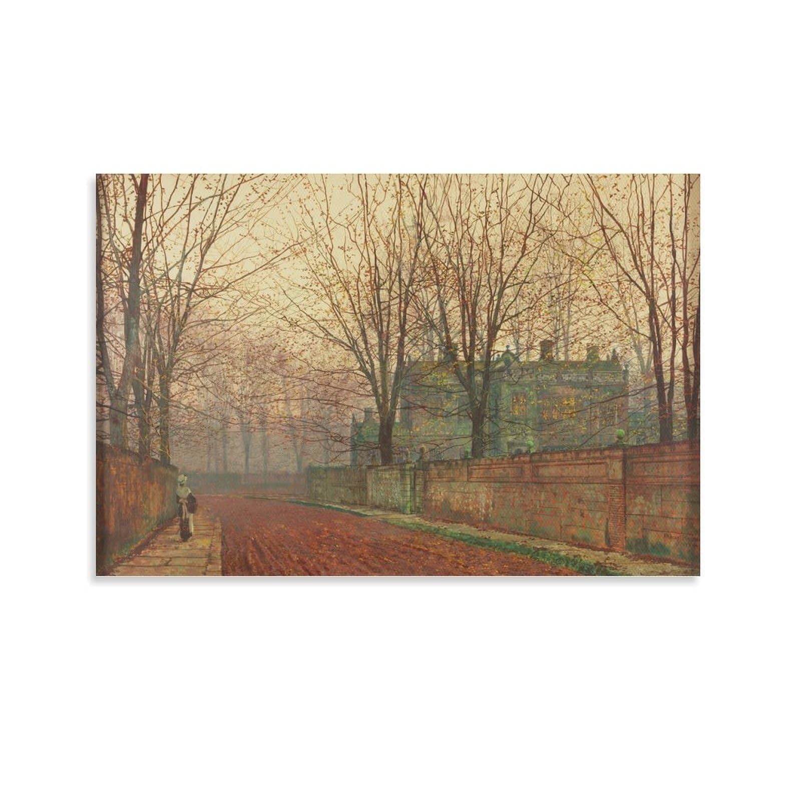 November Morning, Knostrop Hall, Leeds By John_Atkinson_Grimshaw Wall Art Prints Poster Artworks Canvas Poster Wall Art Prints Home Modern Decor 08x12inch(20x30cm)