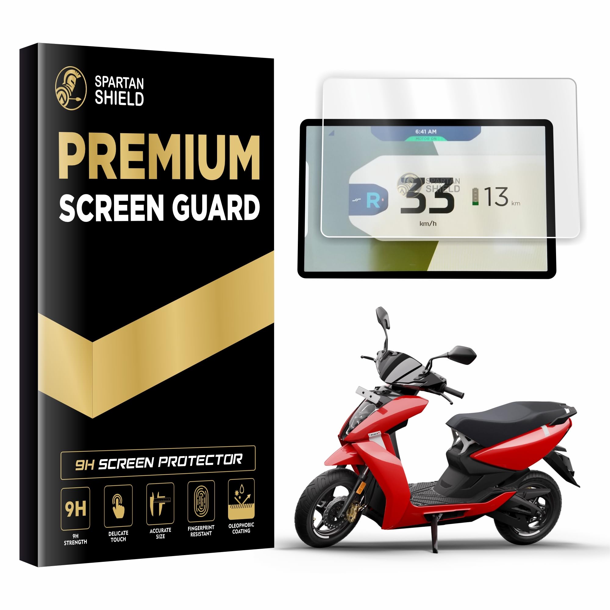 Spartan Shield 9H Touch Smartphone Tempered Glass Screen Protector Compatible With Ather 450X/450 Plus|Anti Glare|Anti Fingerprint|Scratch Resistant|Hd Clear|Edge To Edge Screen Guard