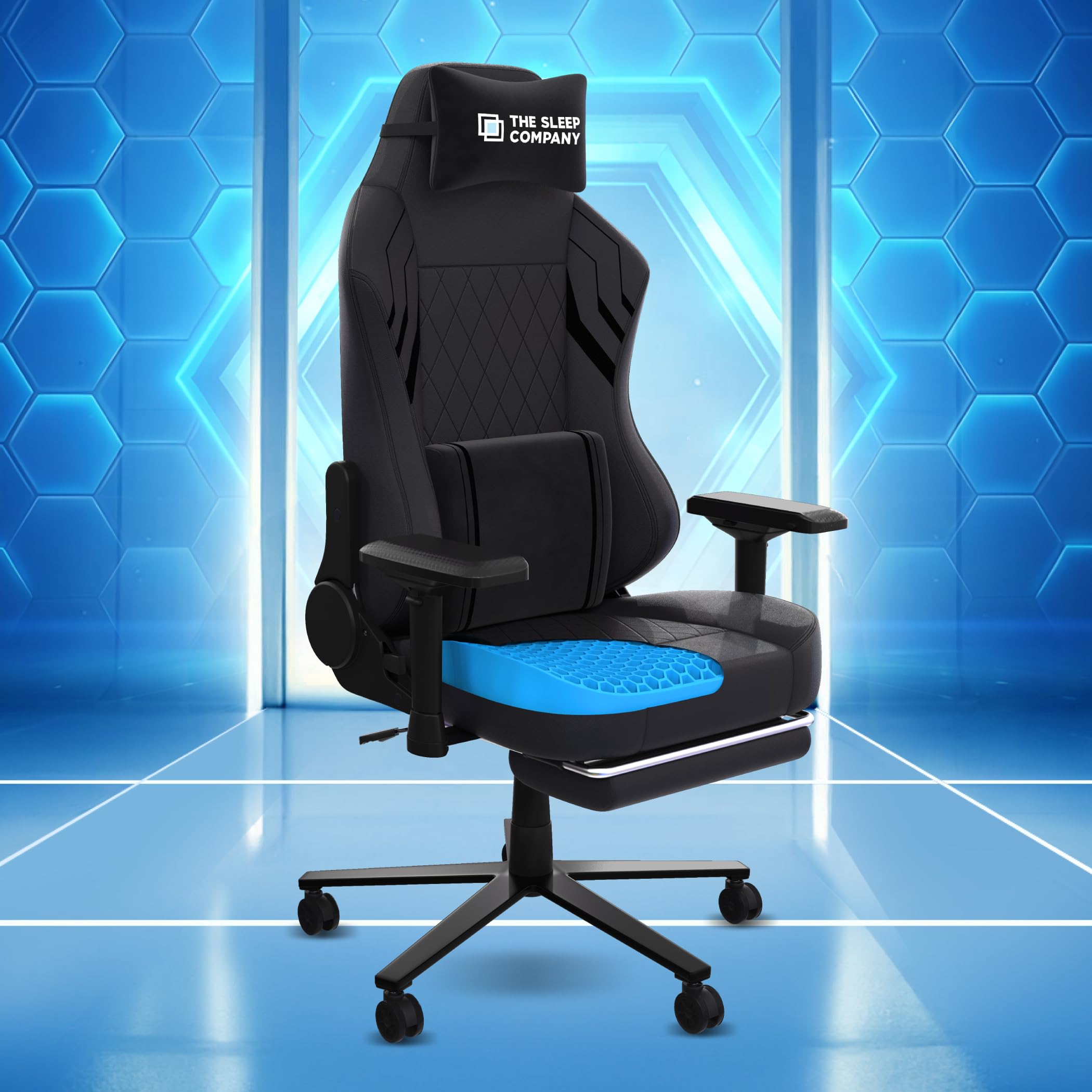 The Sleep Company XGen Pro Gaming Chair | Ergonomic Gaming Chair | 180 Recline° | Leg Rest | 4D Armrests | 2 Years Warranty | Black & Black