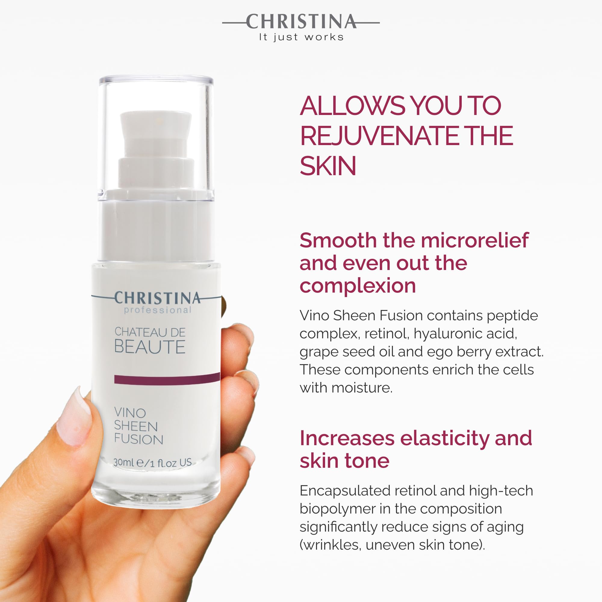 クリスティーナCHATEAU DE BEAUTEビノシーンフュージョン 30ml Christina Chateau De Beaute Vino Sheen Fusion 30ml 1fl.oz : Amazon