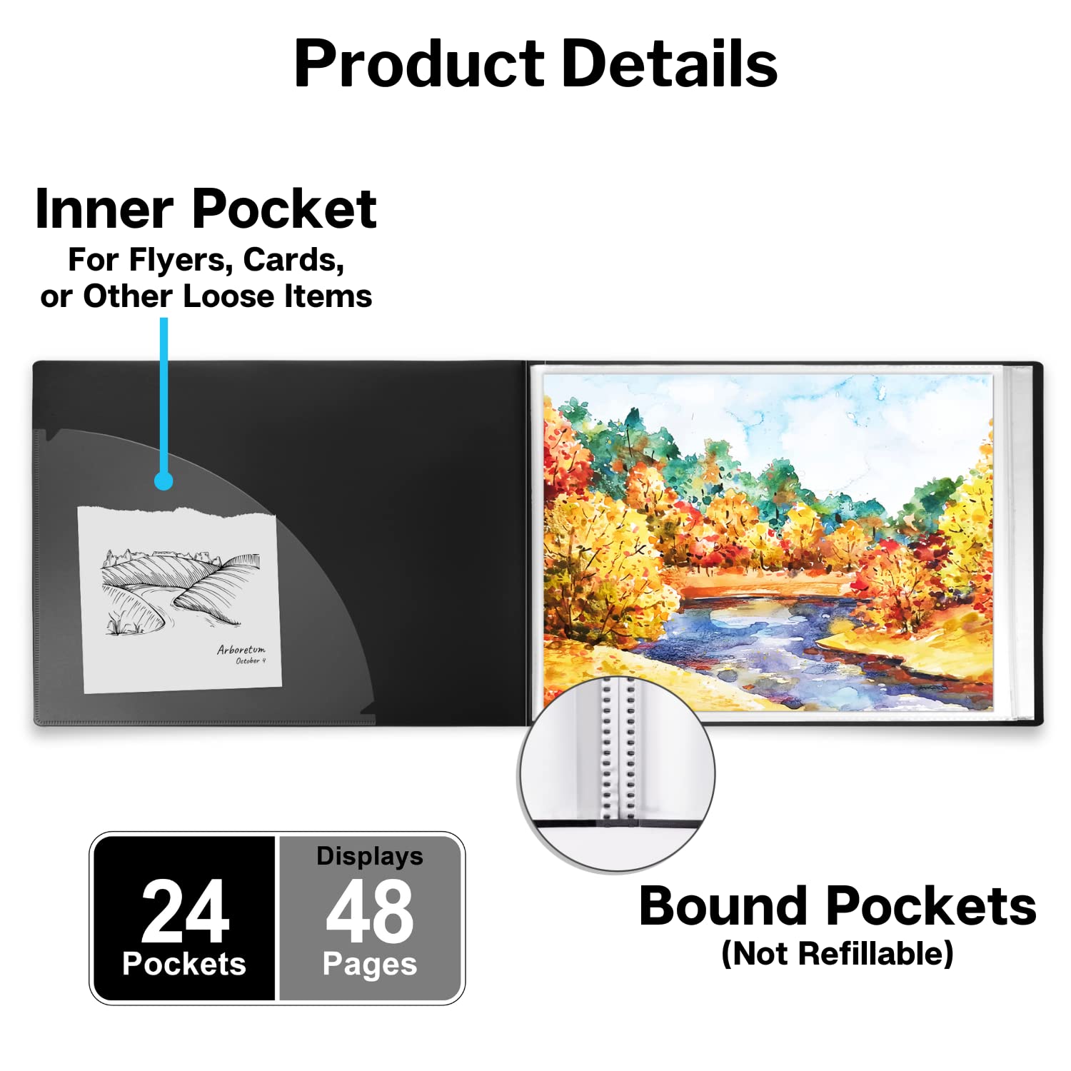 Horizontal Binders Snapklik.com : Dunwell Landscape 9x12 Presentation Book, (Black ...