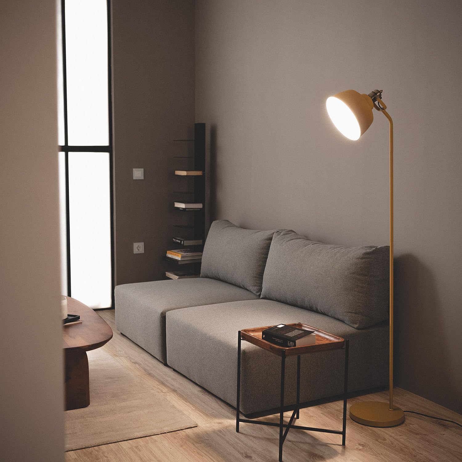 LEDKIA Lámpara de Pie Metal Luise Amarillo