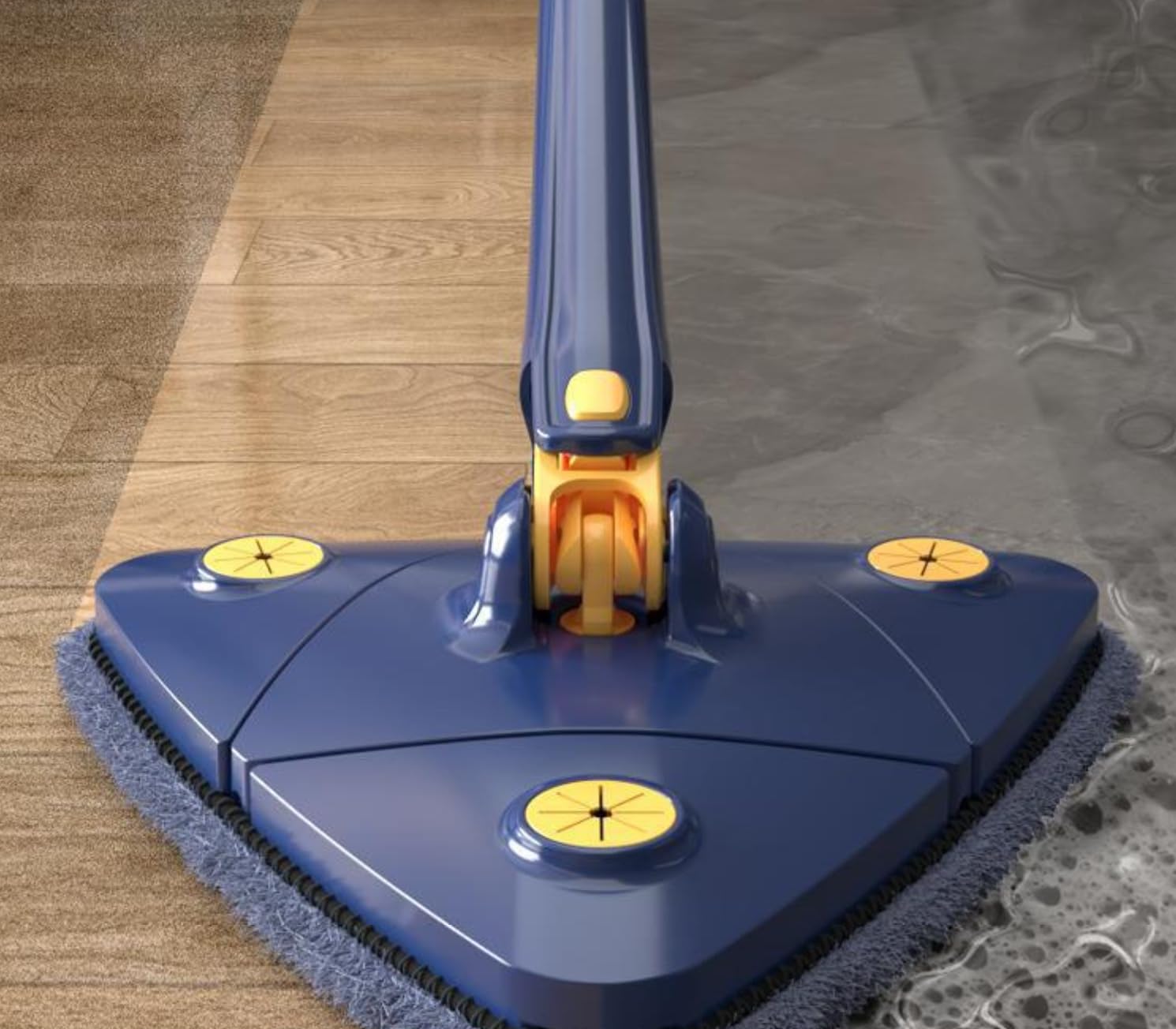 Quickclean-Balai Essoreur Rotatif pour Un Nettoyage À 360° des Sols, Murs Et Plafonds (Bleu)