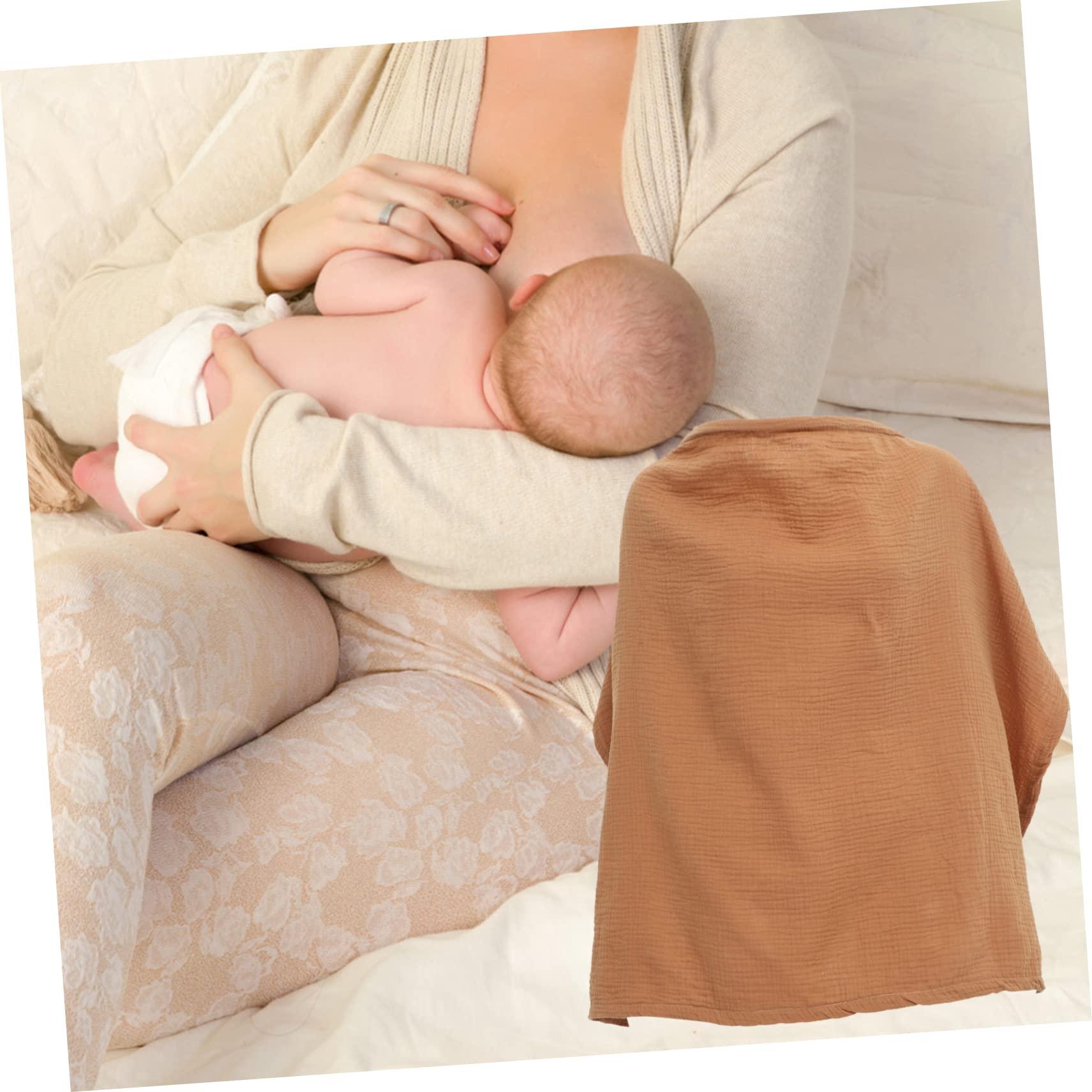 VICASKY 3pièces Couverture Allaitement Coton Tablier De Maternage Confortable Pratique Pour Sorties Multi-usages Facile à Plier Transporter