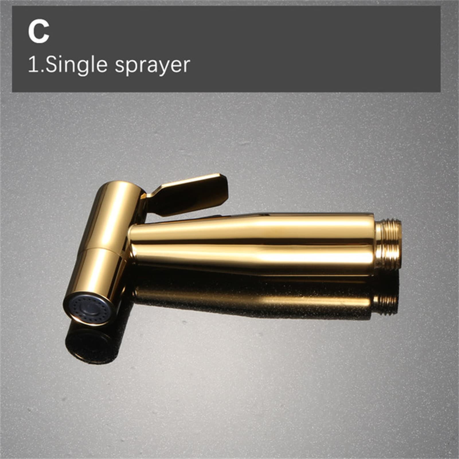 Bidet in Ottone con spruzzatore, doccetta, Rubinetto per Acqua Fredda, Set da Bagno in Titanio Dorato A (Set C), Accessori di Lusso