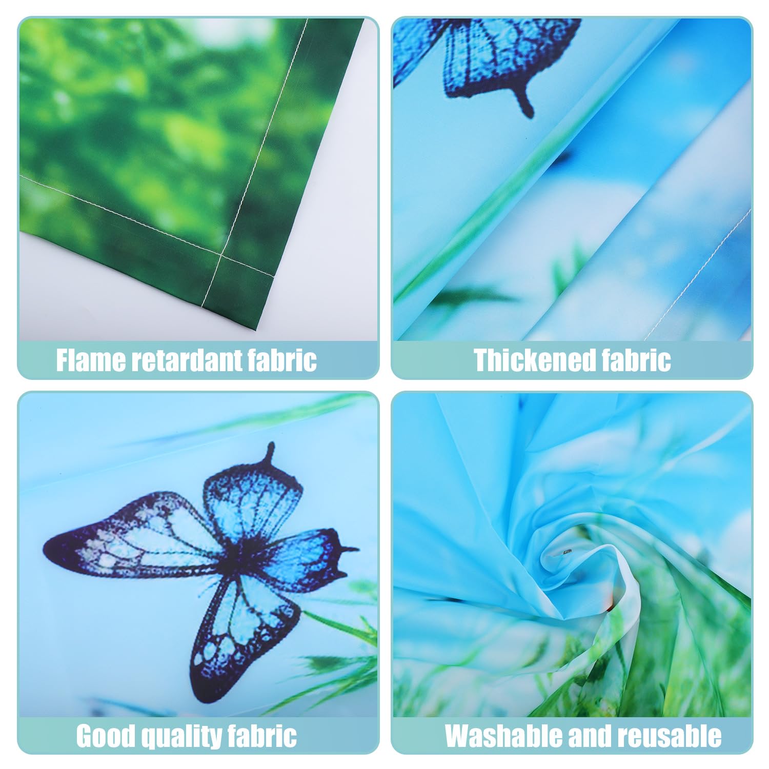 4pcs Fluorescent Light Covers for Ceiling Lights 47x23.6 Inch Magnetic Drop Ceiling Light Cover Filters Shade 4 Styles Flowers and Butterflies Fabric Overhead Light Cover for Classroom Home - Image 4
