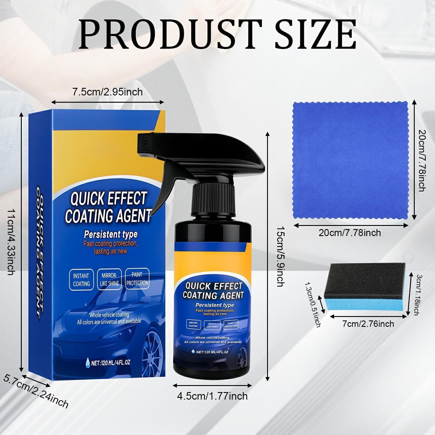 2PCS Sopami Car Coating Spray, Advanced Quick Effect Coating Agent for Cars, Multi Functional Car Coatings Spray for Shine and Protection, Long-Lasting Improves Clarity and Visibility (2pcs*120ml) — view 5