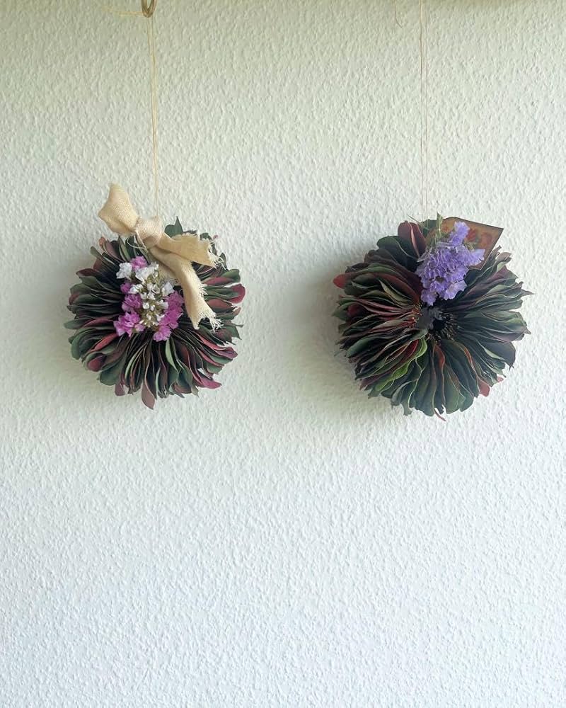 Amazon.co.jp: ユーカリ ポポラス ミルフィーユ リース 2点セットで Amazon.co.jp: ユーカリ ポポラス ミルフィーユ リース 2点セットで