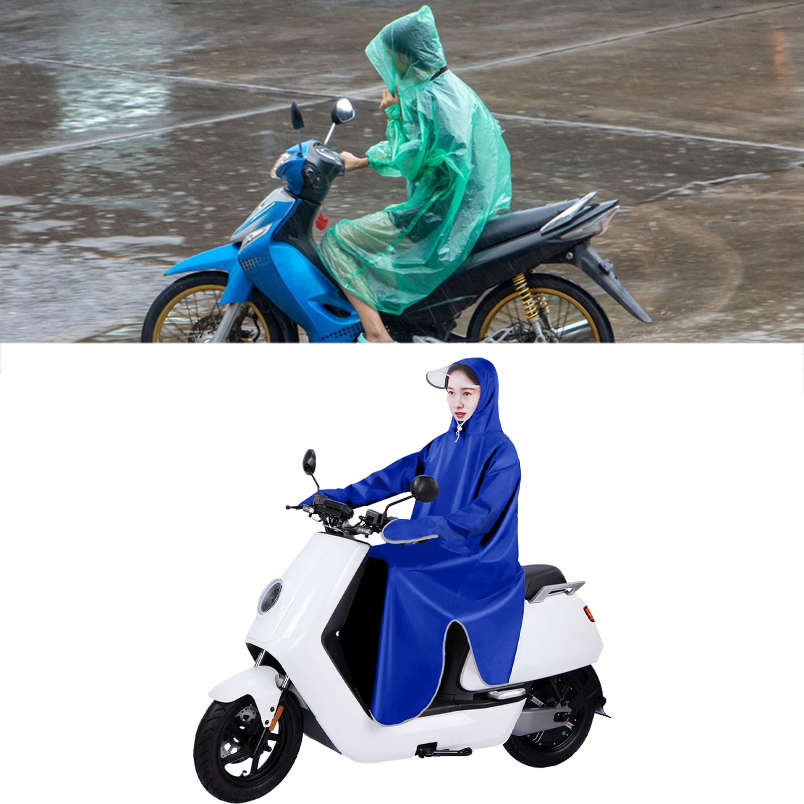 Scooter Rain Cover for Riding, Electric Vehicle Rain Cover, Mobility Scooter Cover, Outdoor Wheelchair Poncho Hooded Rain Poncho Raincoat Jacket for Men Women Adults (#4)