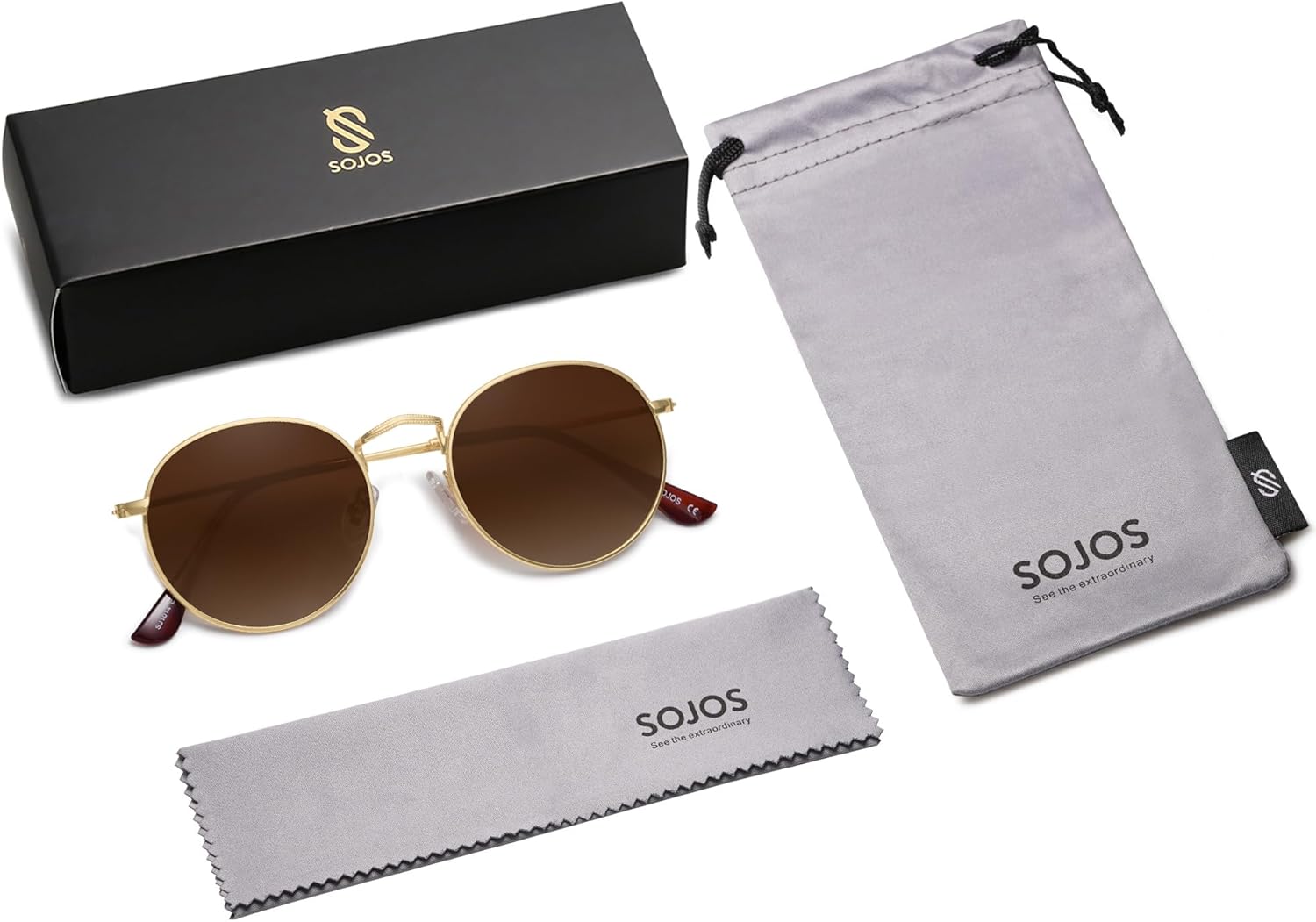 SOJOS Small Round Polarized Sunglasses for Women Men Classic Vintage Retro Shades UV400 SJ1014 - Image 6
