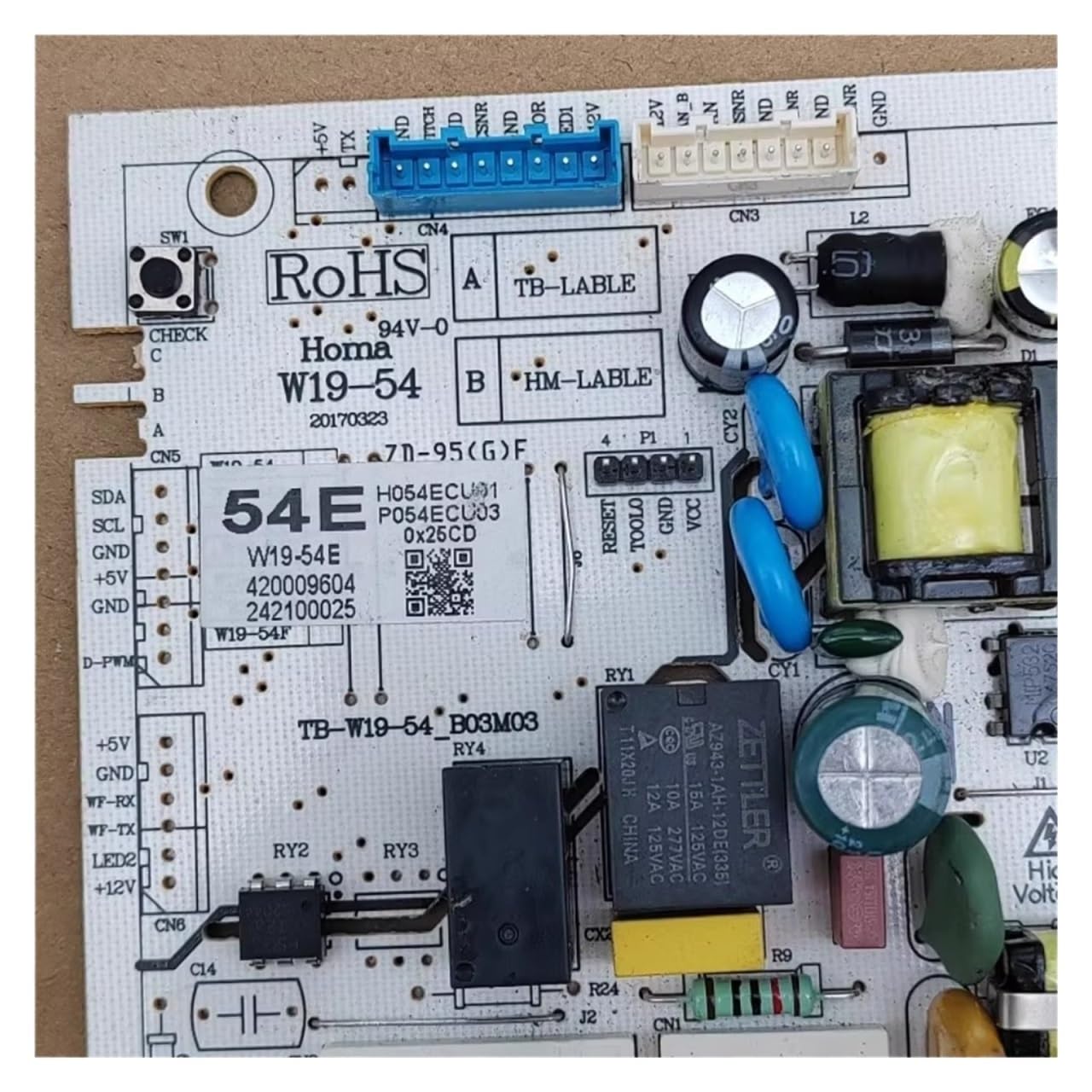 1 Pcs Refrigerator Control Board，Compatible For Homa， W19-54 W19-54B W19-54C W19-54D W19-54E W19-54F W19-54AV W19-54BV Freezer Board,Backplane(W19-54E)