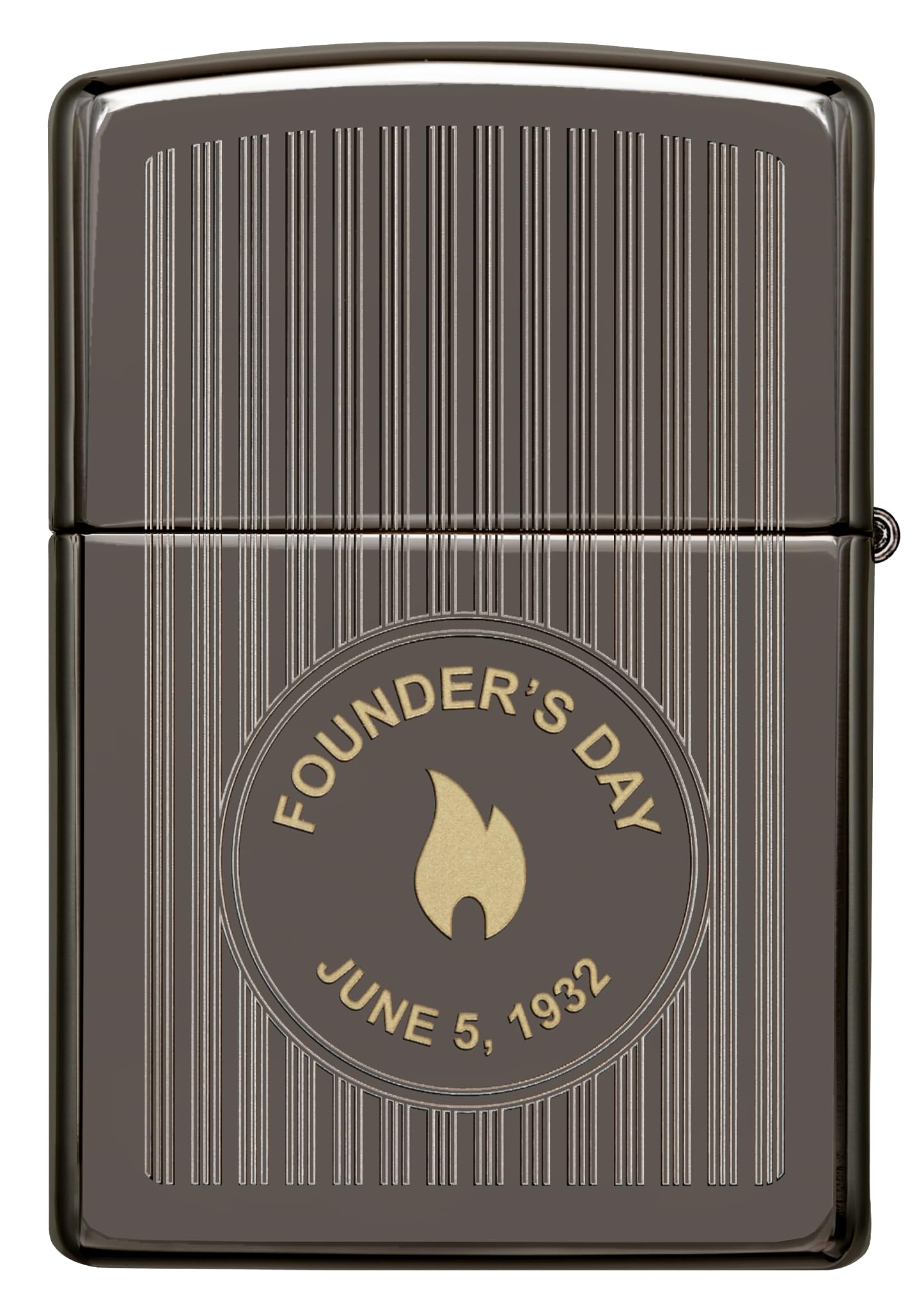 Zippo Sturmfeuerzeug - Founder's Day, Black Ice, Laser Two-Tone - Nachfüllbar - Wiederverwendbar - Windfestes Design - Geschenkbox - Made in USA