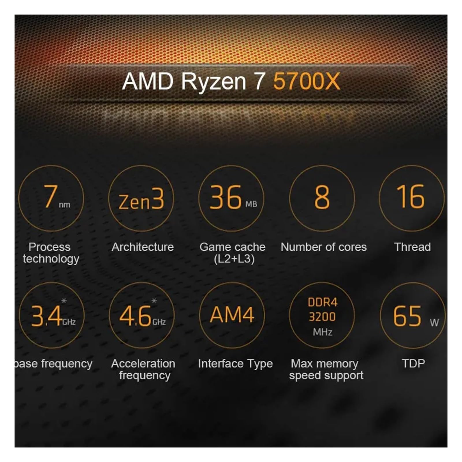 AMD Ryzen 7 7800X3D CPU r7 7800x3d 5.0 GHz 8-Core 16 Threads