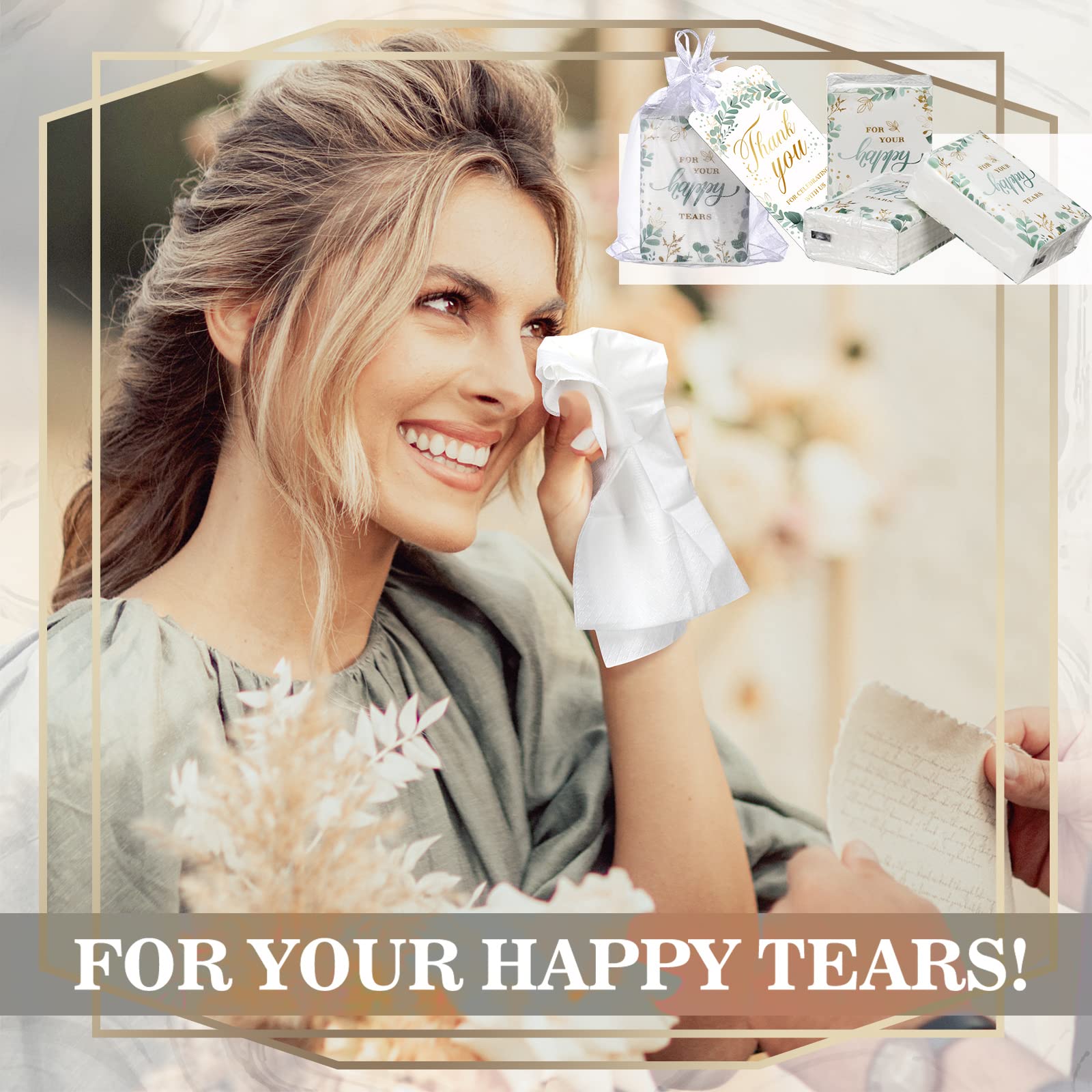 100 Bulk Wedding Tissue Packs Facial Tissues Travel Size - View #7