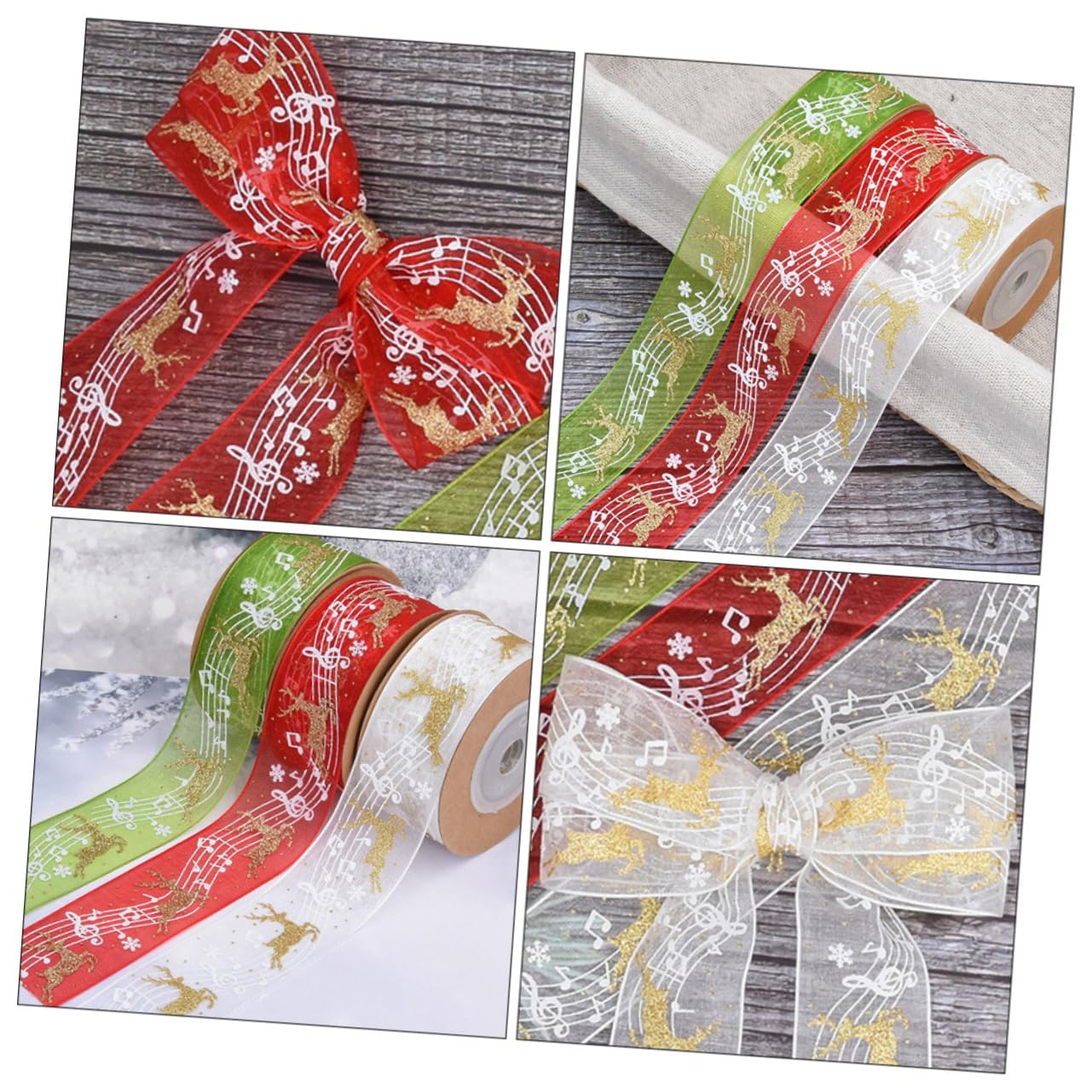 12stücke Teiliges Weihnachtsschleifenband Weihnachtsdekoration Für Geschenkverpackung Und Bastelarbeiten