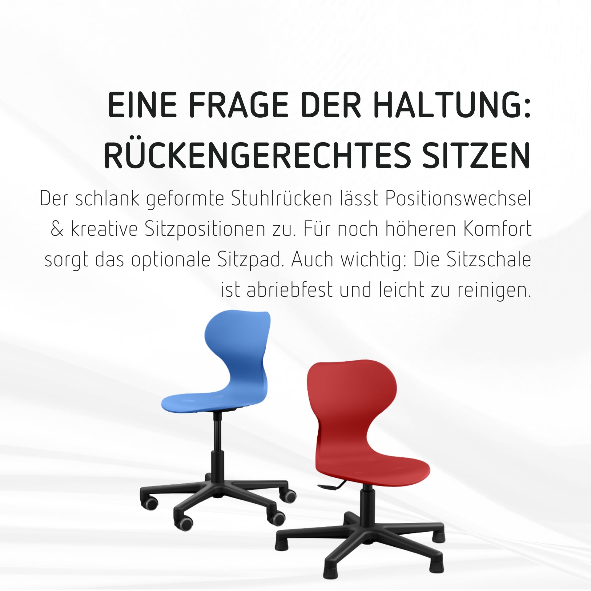 Moll Lucky Kinderschreibtischstuhl | mitwachsend & ergonomisch | stufenlos höhenverstellbarer Drehstuhl ideal für Schulkinder | langlebig & hochwertig | Made in Germany