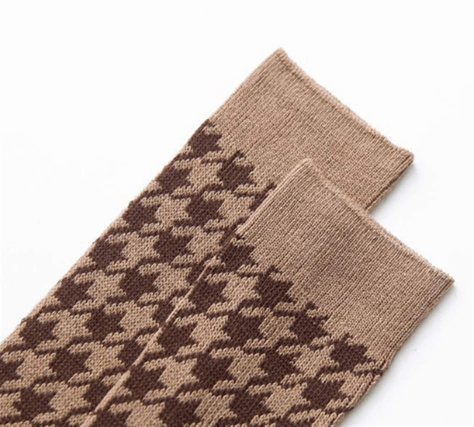 HUOHUO 5 Pares señoras de Circulación Calcetines de compresión niñas de la Tela Escocesa Caliente del Invierno de la Rodilla Calcetines Altos (Color : Red)