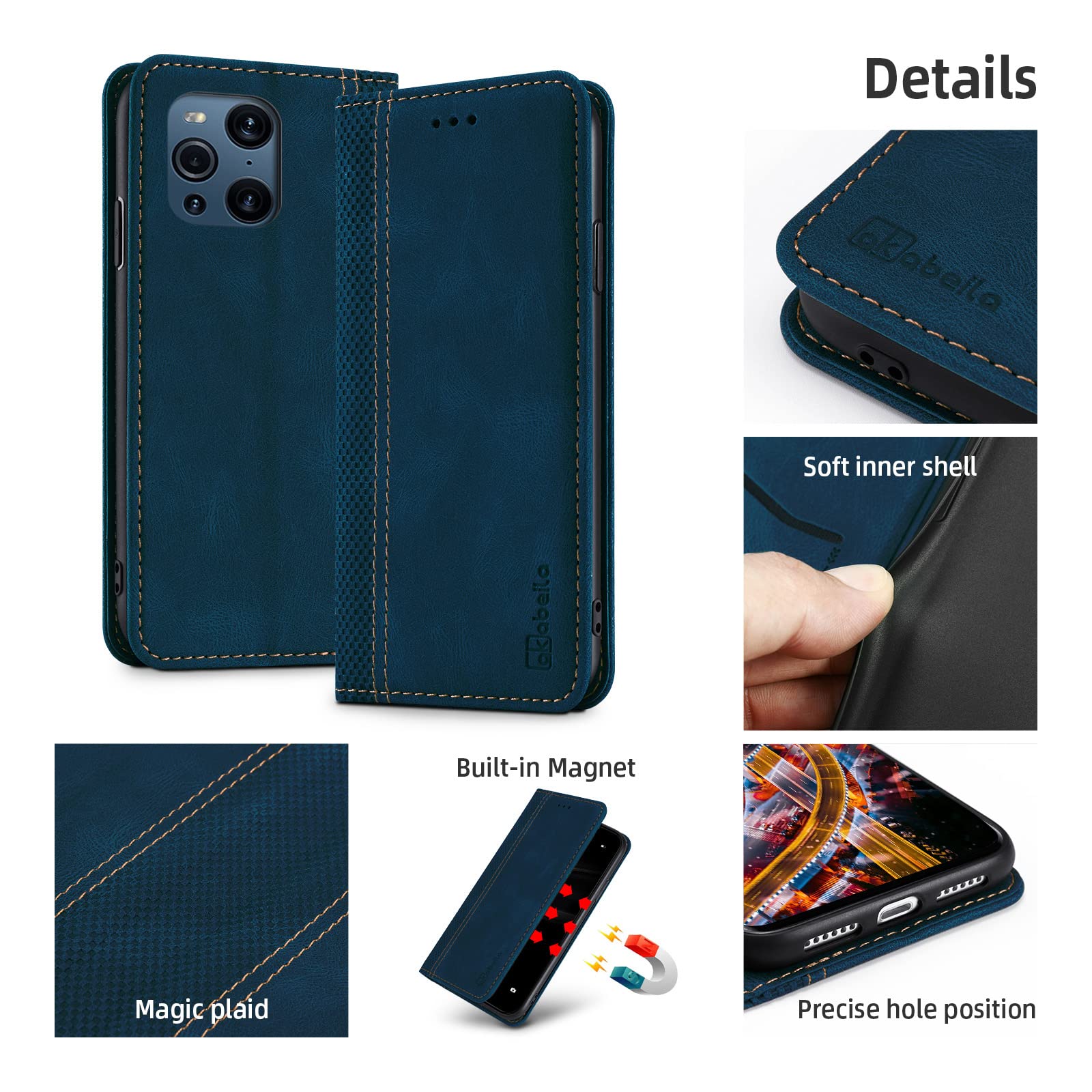 Leder-Handyhülle Für OPPO Find X5 5G – Klapphülle Mit Ständer, Stoßfest, Schlank, Mehrere Farben
