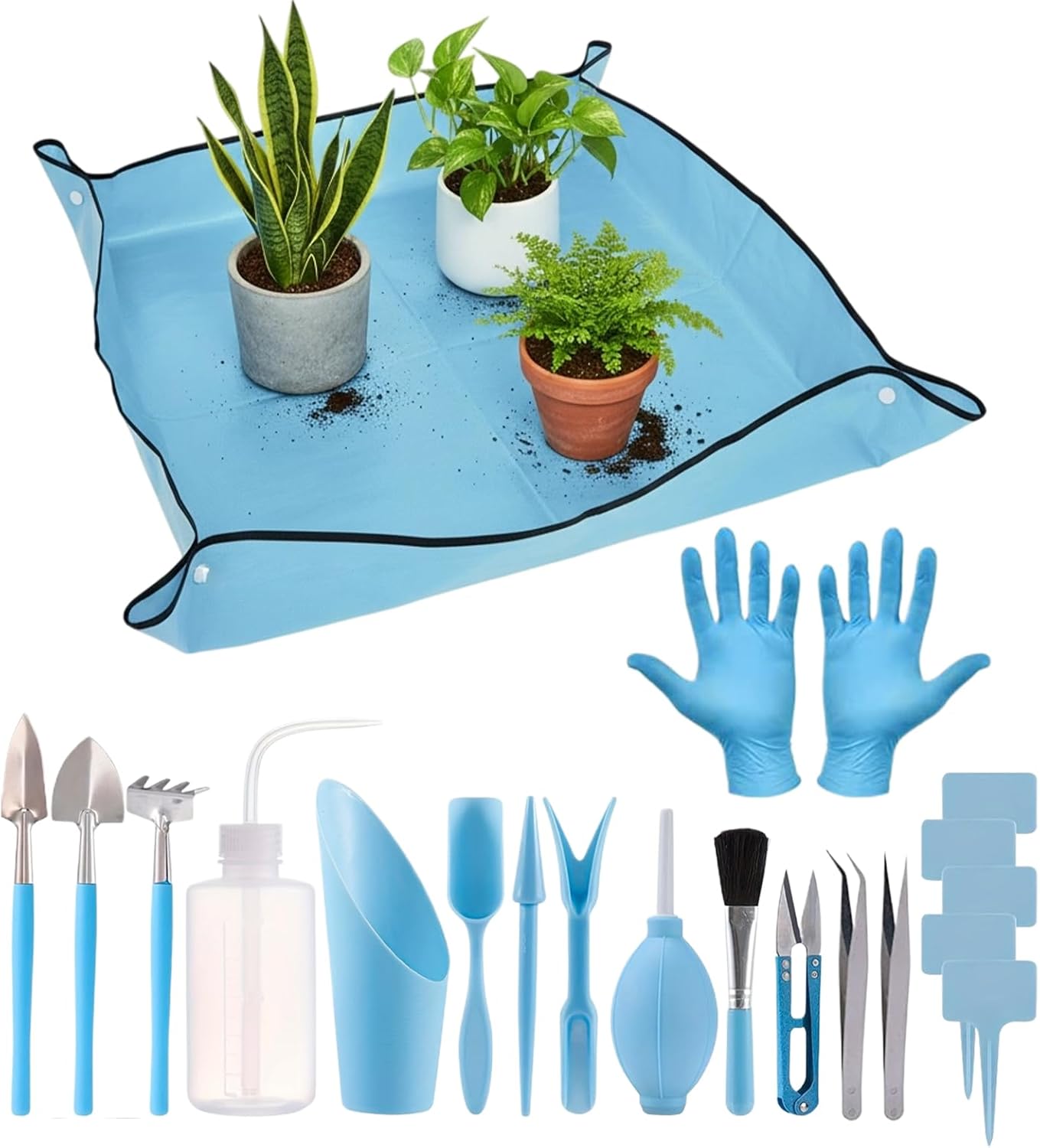 Gardening Tool Kit - Waterproof Planting Set, Garden Mat with Tool Collection, Gadget Supplies with Durable Material, Outdoor Accessory Repotting, Garden Tools for Women