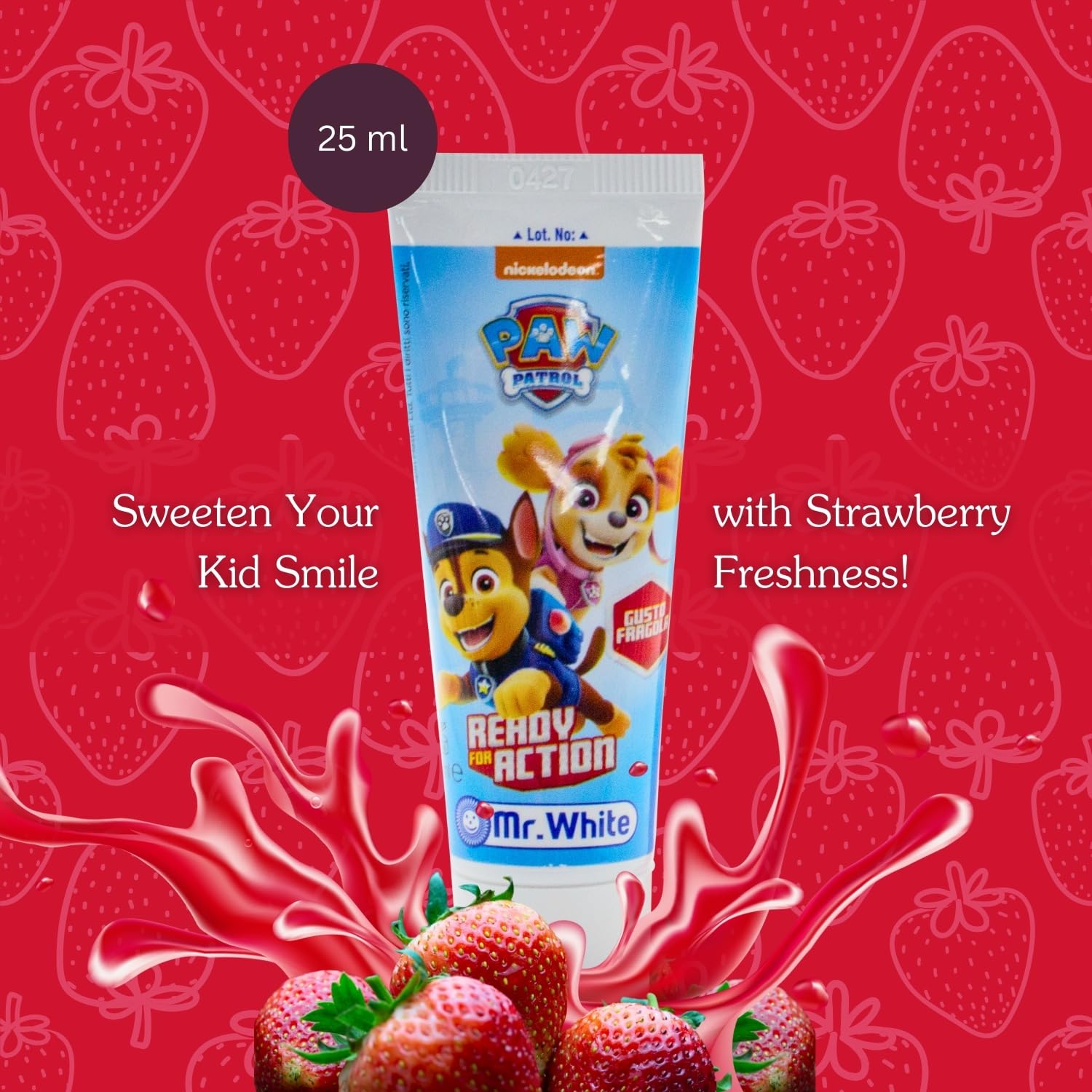 Paw Patrol, set da viaggio per bambini, include dentifricio aromatizzato alla fragola e spazzolino a setole morbide con ventosa e tappo protettivo, kit per l'igiene orale adatto ai viaggi per bambini