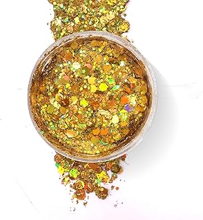 Gold - Holographic Body Glitter Gel for Body, Face, Hair - Vegan & Cruelty Free - Electric Bliss Beauty (Gold)