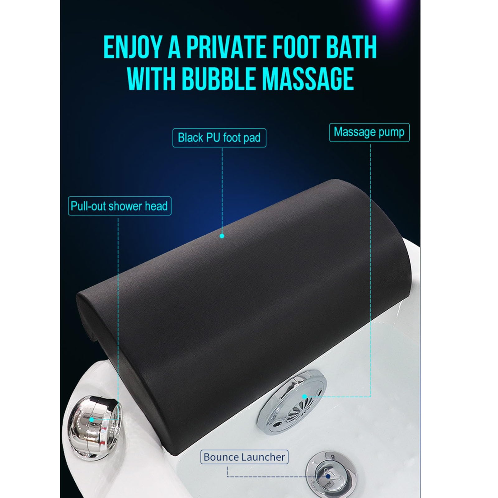 Foot Bath Spa Acrylic Footbath Salon Massage Equipment with Heat and Massage Pedicure Bowl Spa Foot Bath Pedicure Home Foot Bath Acrylic Pedicure Sink