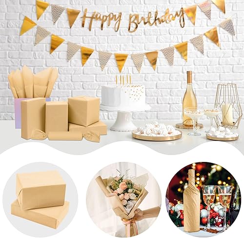 Miniatura 5 de AORZIT Papel de seda kraft a granel, 80 hojas de papel de seda marrón para envolver regalos, 14 x 20 pulgadas, papel de seda kraft para bolsa de