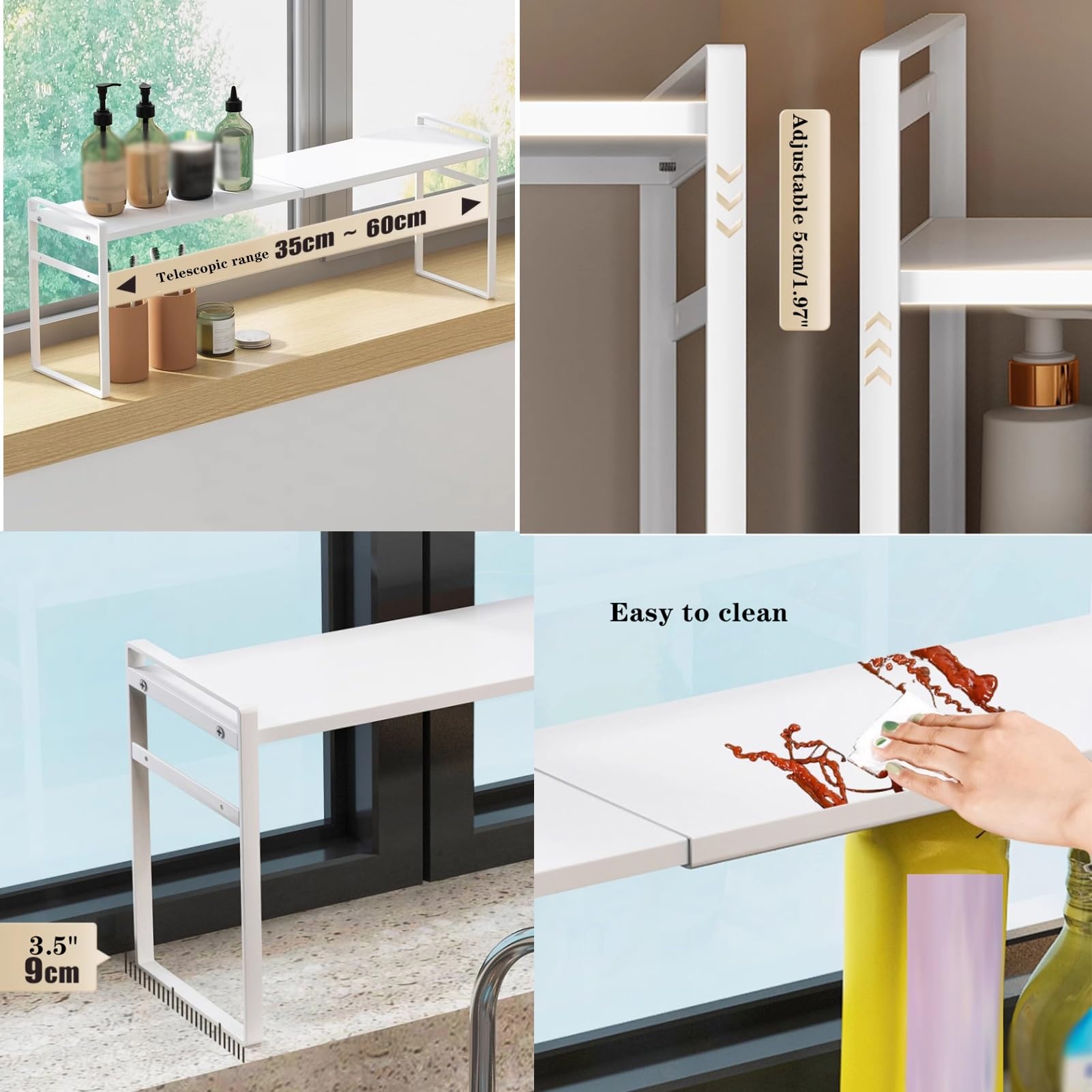 Amazon｜窓枠収納棚、窓用引き込み式収納ラック、デスクトップの狭い