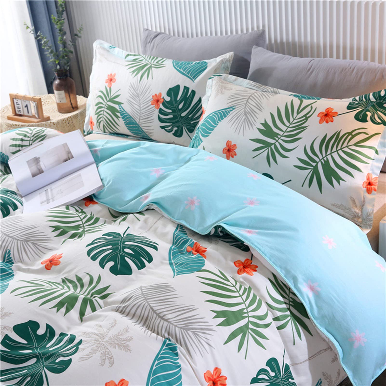 MHUQIA Bettdecke 150x200cm4kg, Bezug Aus 100% Baumwolle Weiche-Steppdecke, Steppdecke Bunt, Federbettdecke Winter Daunendecke Extra Warm Atmungsaktiv