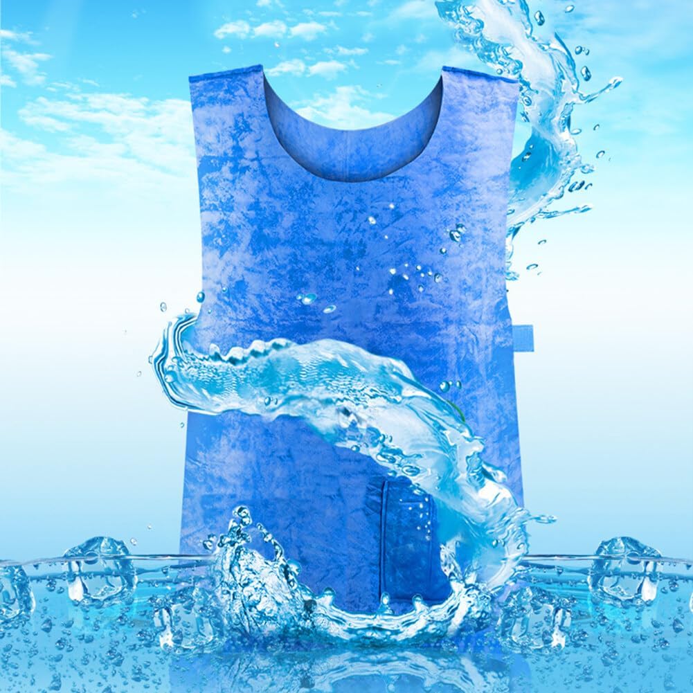 Blue Cooling Vest for Women Men, Adjustable Summer Trinidad and