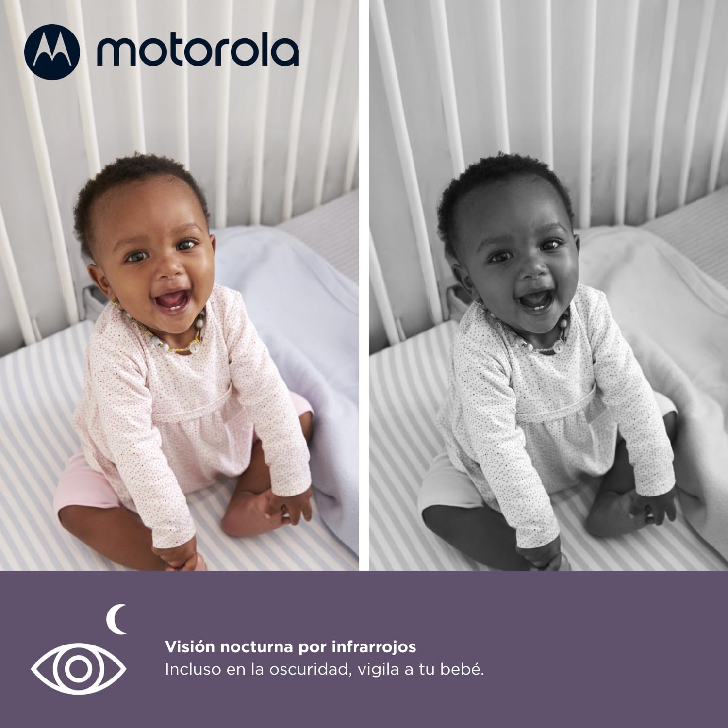 Motorola Nursery VM85 Connect Vigilabebés con Cámara – WiFi y App Móvil, Pantalla 5”, Visión Nocturna, Giro/Inclinación, Comunicación Bidireccional, Canciones de Cuna
