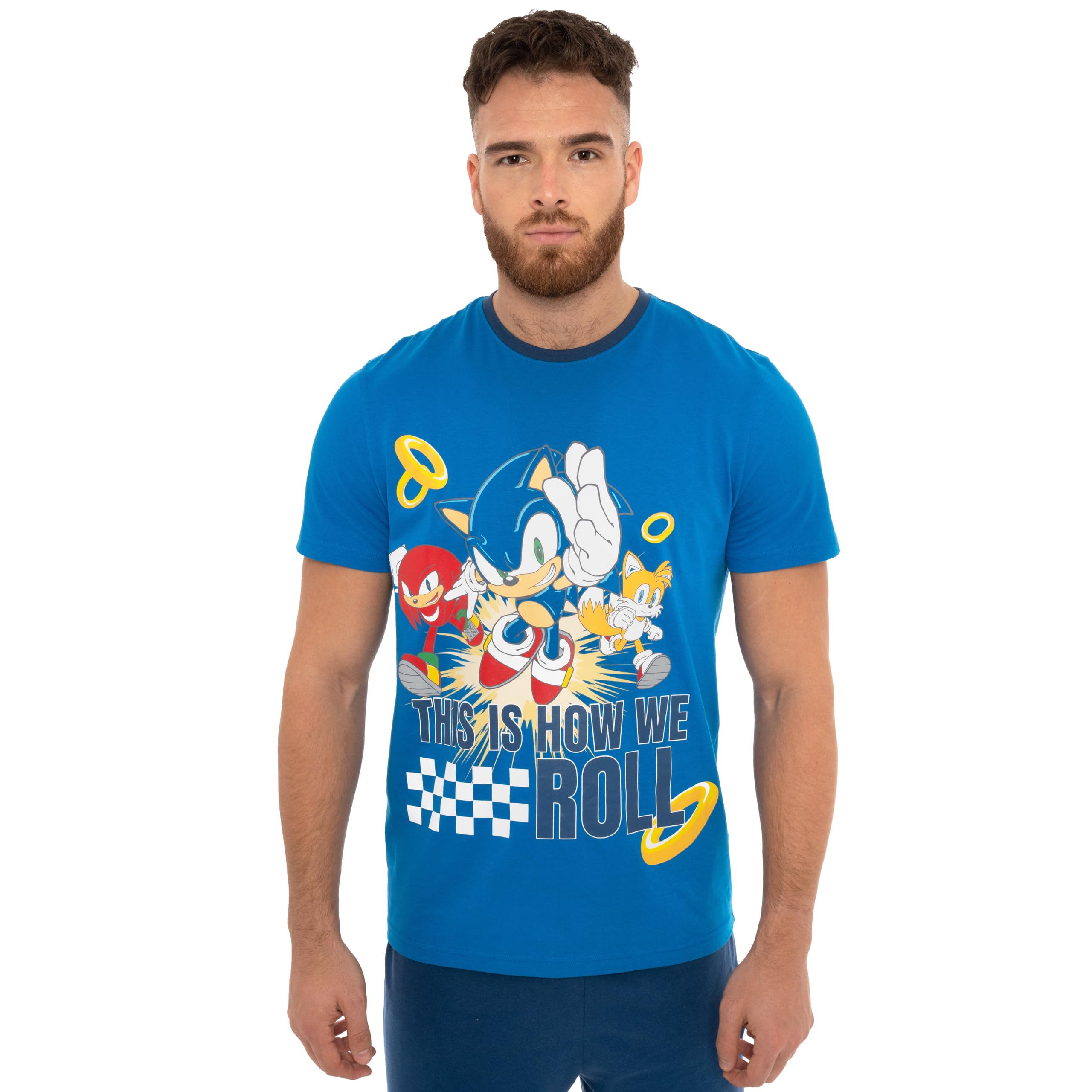 Piżama Sonic the Hedgehog | Męskie Pizamy Sonic | Zestawy Pizam Męskich z Bawełny | Oficjalny Merchandise | Rozmiary od Small do XX-Large