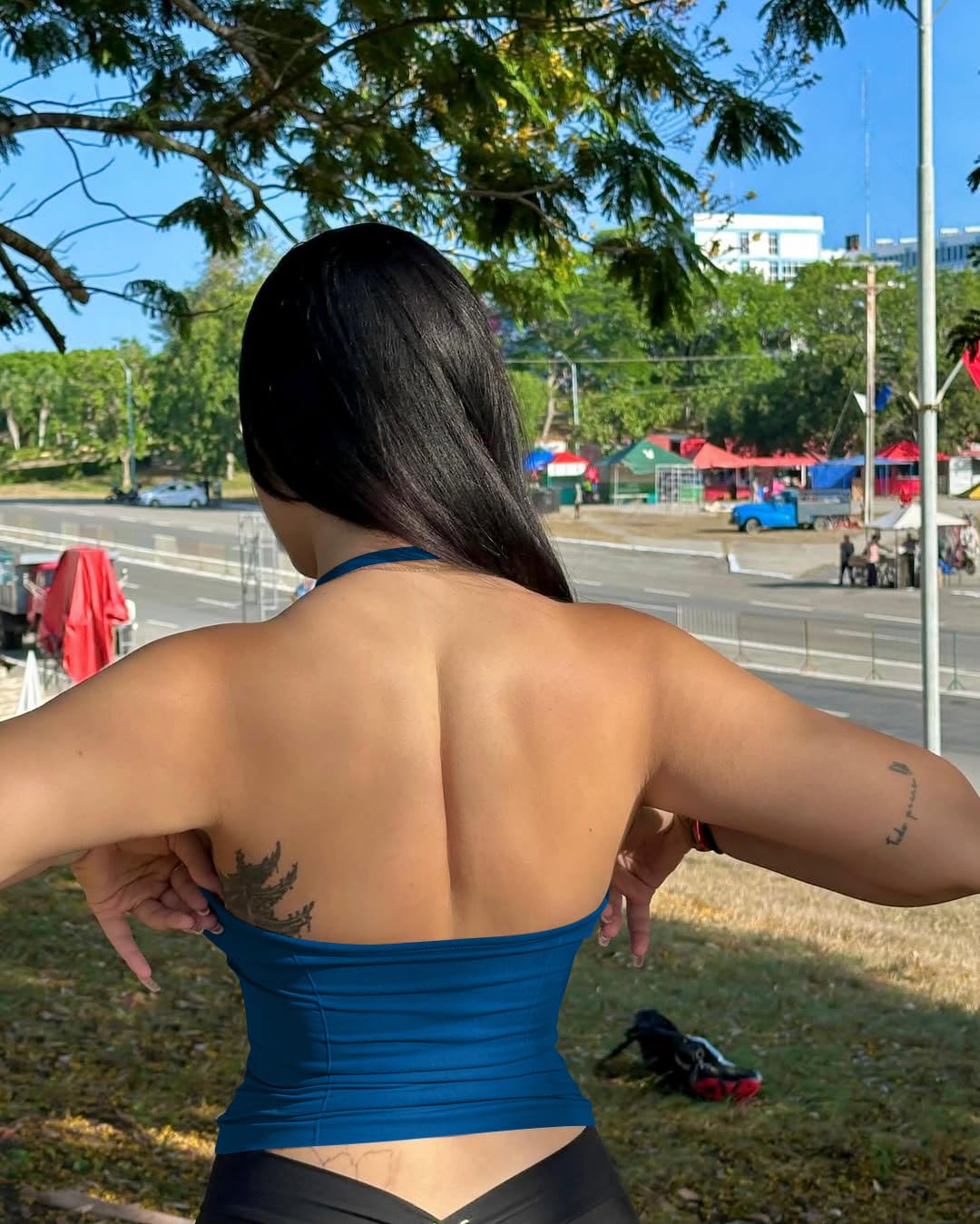 Impact Longline - Camiseta de tirantes para mujer, camiseta de compresión para gimnasio, fitness