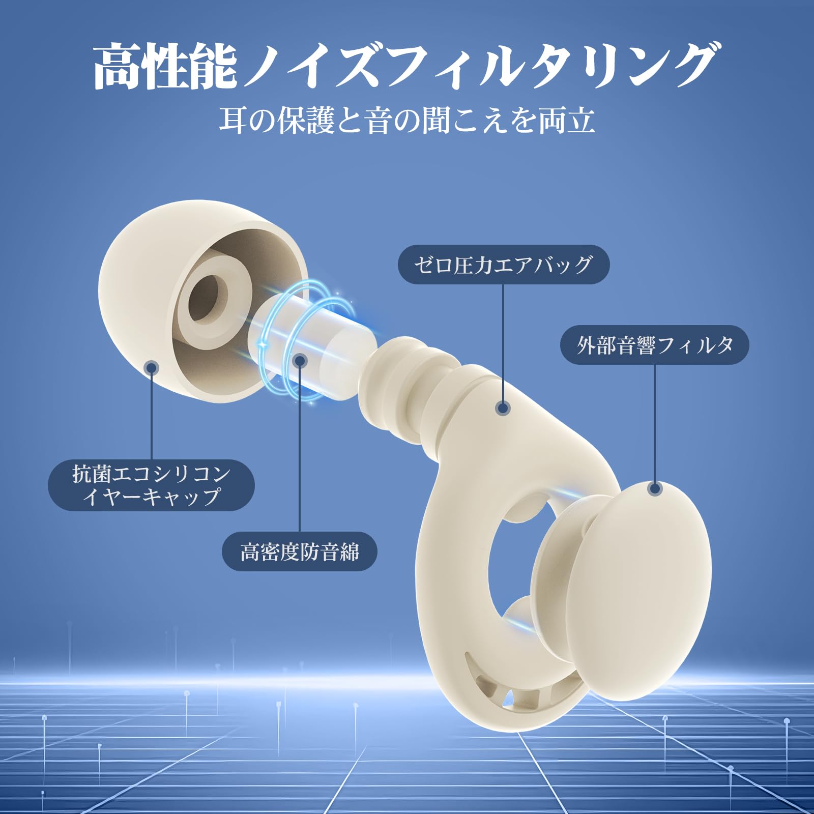 Amazon | 耳栓 睡眠用 2ペア 遮音 安眠 ノイズキャンセリング 高性能