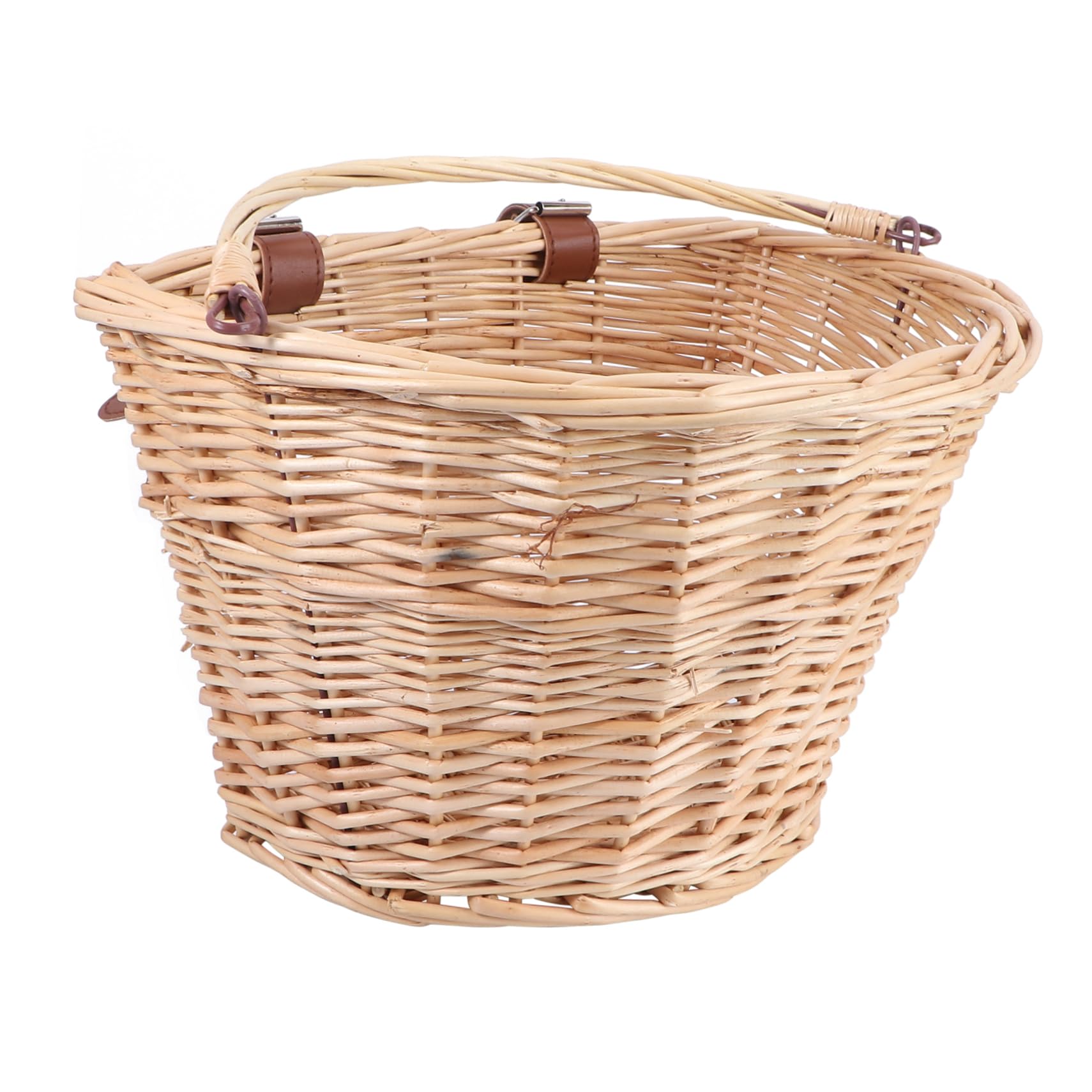 Bike Basket with Handle Honey Color Bike Basket Outdoor Cycling Basket Scratch-resistant Bike Basket Wicker Bicycle Basket Food Basket Shopping Basket Child Handlebar Bamboo