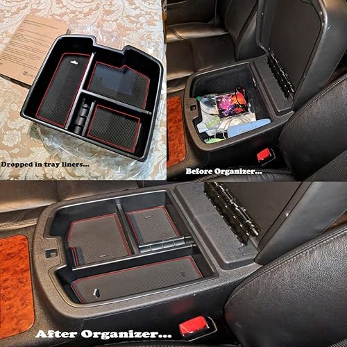 Miniatura 4 de EDBETOS Bandeja organizadora de consola central compatible con GMC Sierra 1500 Chevy Silverado Suburban 2500 Avalanche 07-13 Accesorio 07-14 Sierra