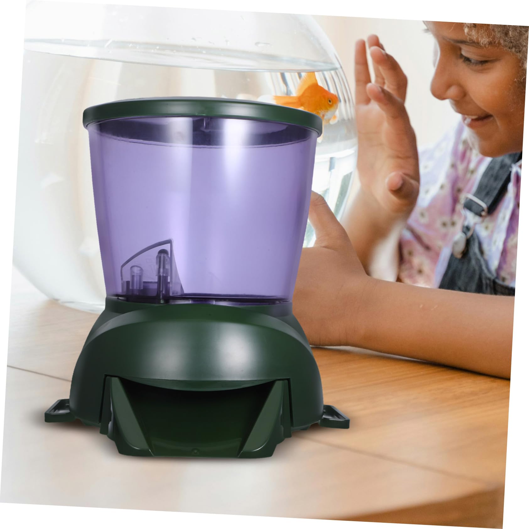 Mipcase Alimentador Automático para Peces Pantalla LCD, Dosificador de Comida para Acuarios y Estanques