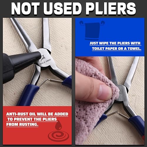 Miniatura 7 de Alicates de punta doblada - Mini alicates de joyería con asas de agarre cómodo para doblar alambre y agarrar