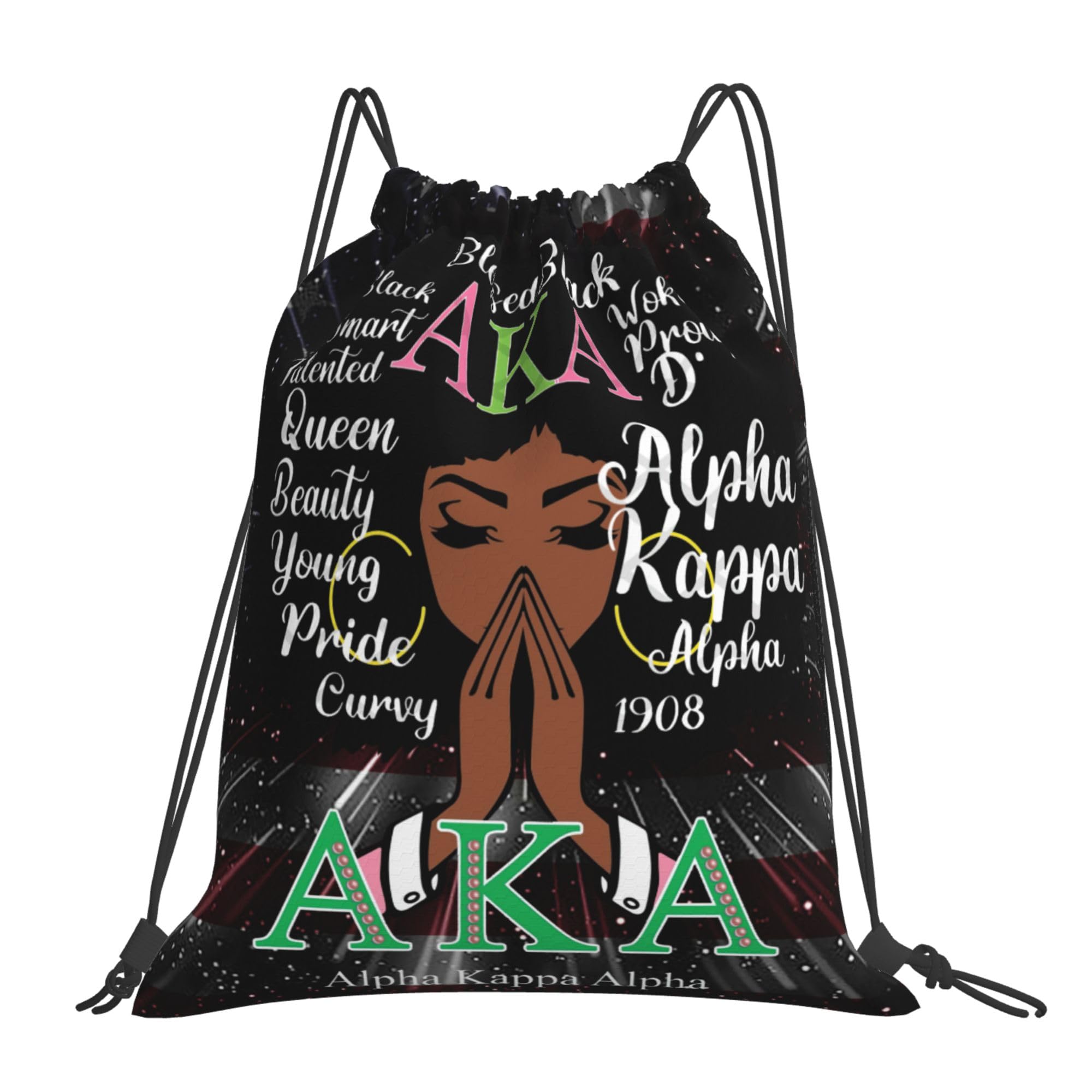 TFFEAY Sorority Multifunctional Drawstring Bags Backpack Large Sport Gym Travel Backpack for Men Women Hiking Daypack, Style-1