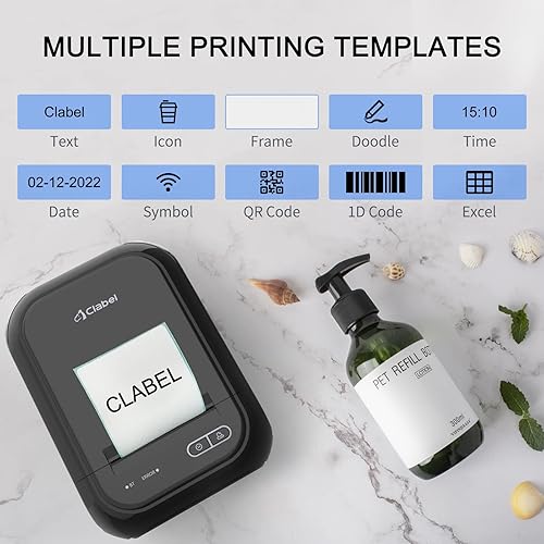 Miniatura 5 de Máquina etiquetadora con cinta, CLABEL 220D impresora térmica de escritorio con cabina USB, ventanas de soporte, para oficina y hogar