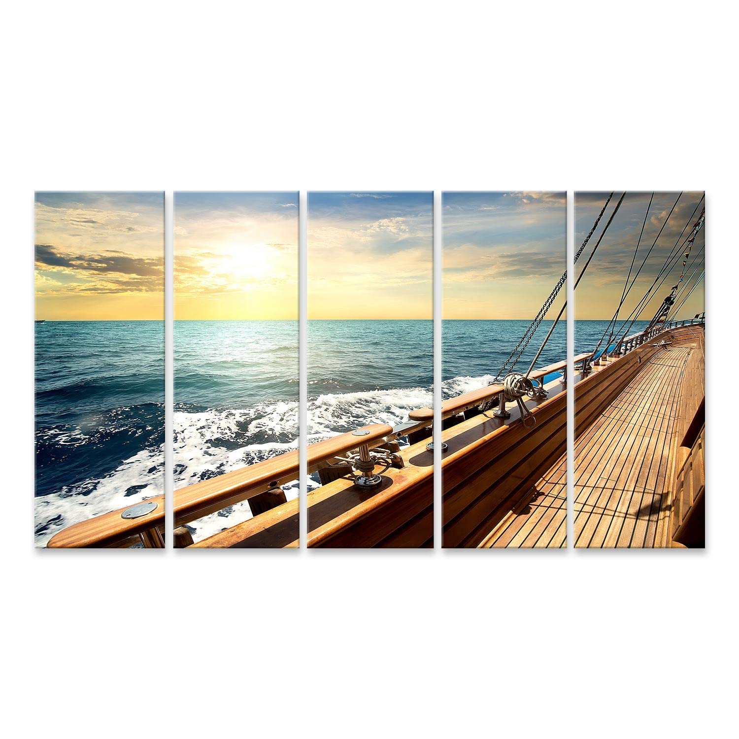 Tableau sur toile voilier de luxe islandburner pour décoration raffinée