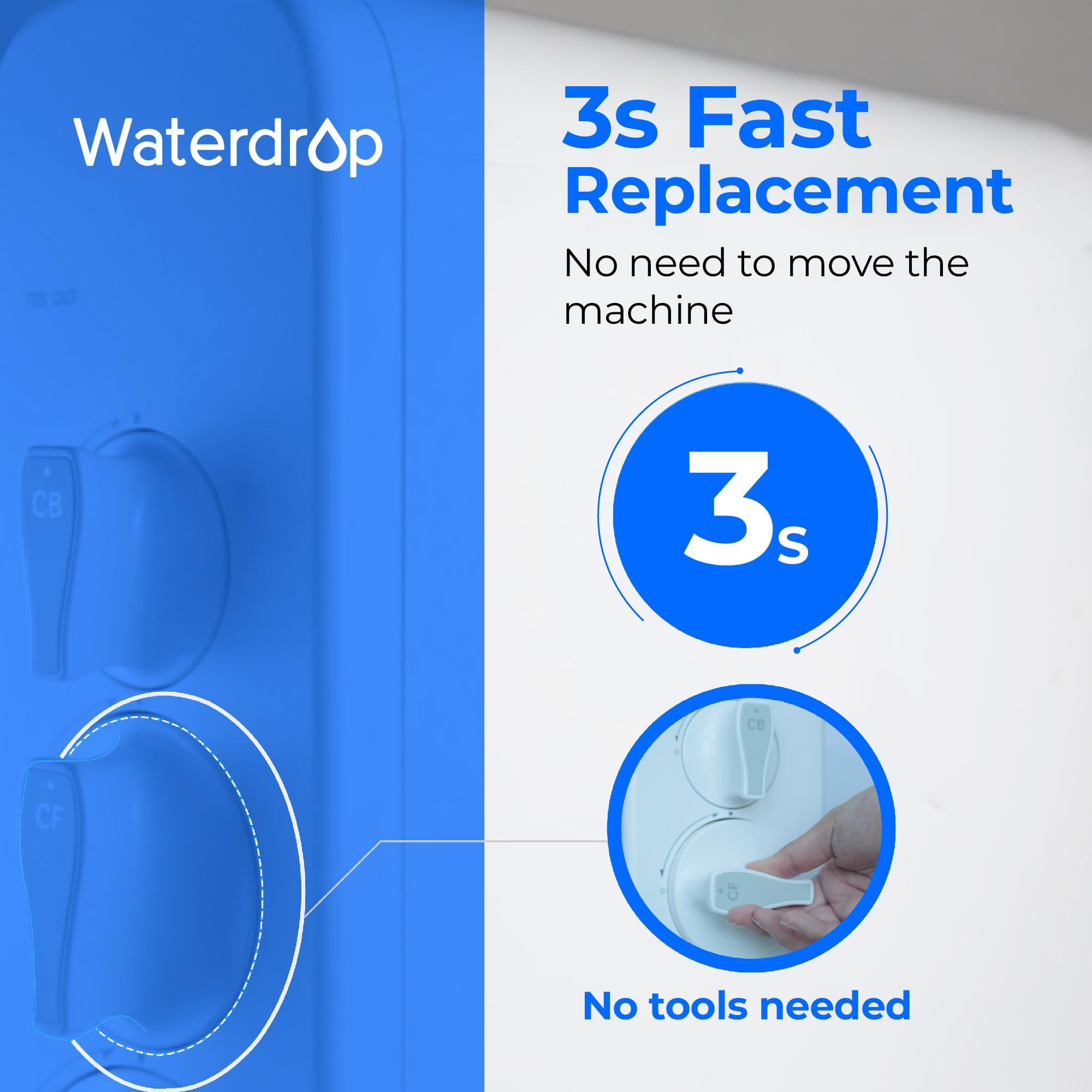 Waterdrop WD-G3-N2RO Filter, 2 Jahre Lebensdauer, Ersatz für WD-G3-W Umkehrosmose-System
