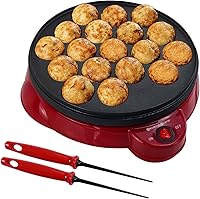 Vista 1 de Electric Takoyaki Maker With Free Takoyaki Tools - Specialty & Novelty Cake Pans for Takoyaki Octopus Ball, Pop, Ebelskiver, Aebleskiver -Easy Clean