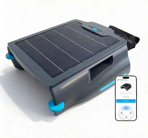 Solar Powered Pool Surface Skimmer Robot with APP Support | 24/7 Cleaning Solar Powered, Dual Charging Modes, Smart Obstacle Avoidance,10L Filter Basket