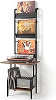 Tewinko Record Player Stand with Vinyl Storage for 200 Albums - Turntable Table with Display Shelf & Organizer Rack