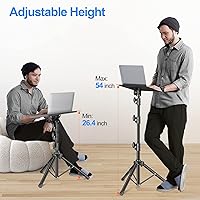 Vista 3 de OUKMIC Soporte para proyector de 26 a 54 pulgadas, trípode plegable para portátil con altura ajustable, soporte de trípode portátil