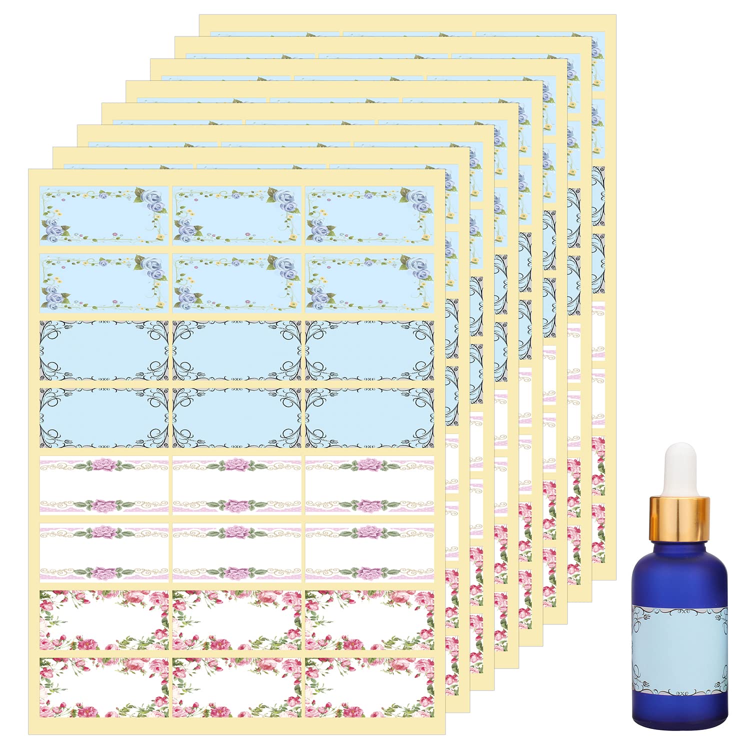 Wisdompro Flower Label Stickers, Self Adhesive Gift Tag Stickers Blank Writable Labels for Essential Oil Bottles, Jars, Food Containers (192 PCS - ...