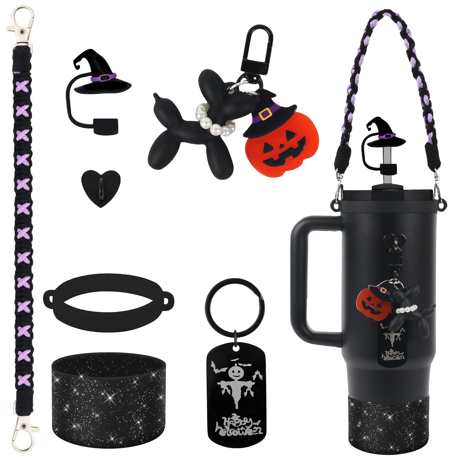 Halloween-Strohhalm-Abdeckungen Für Stanley-Becher - 10 Stile, Silikon, Wiederverwendbar