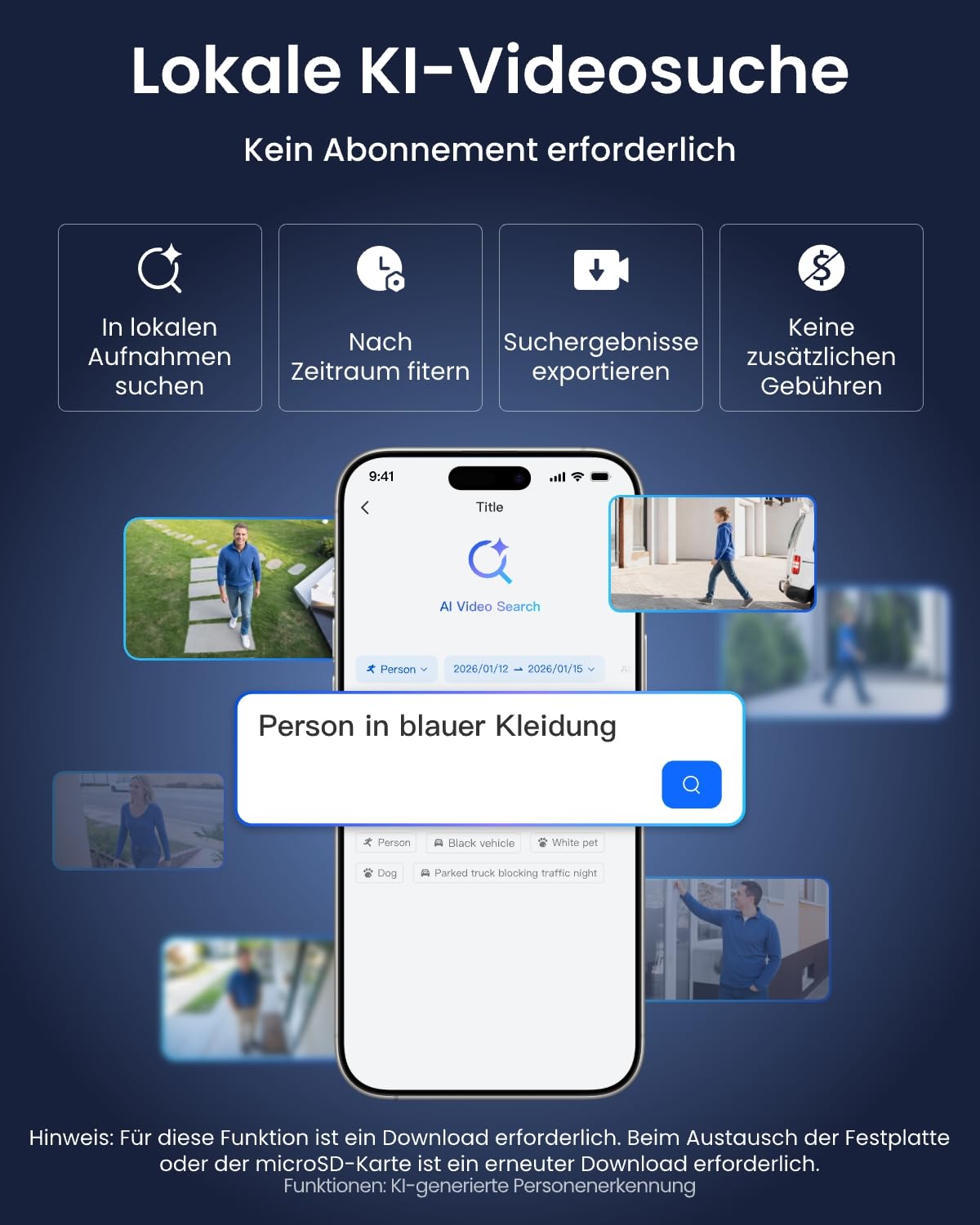 Reolink 4 Port PoE-NVR-Sicherheitssystem, 24/7-Aufzeichnung, RLN4E